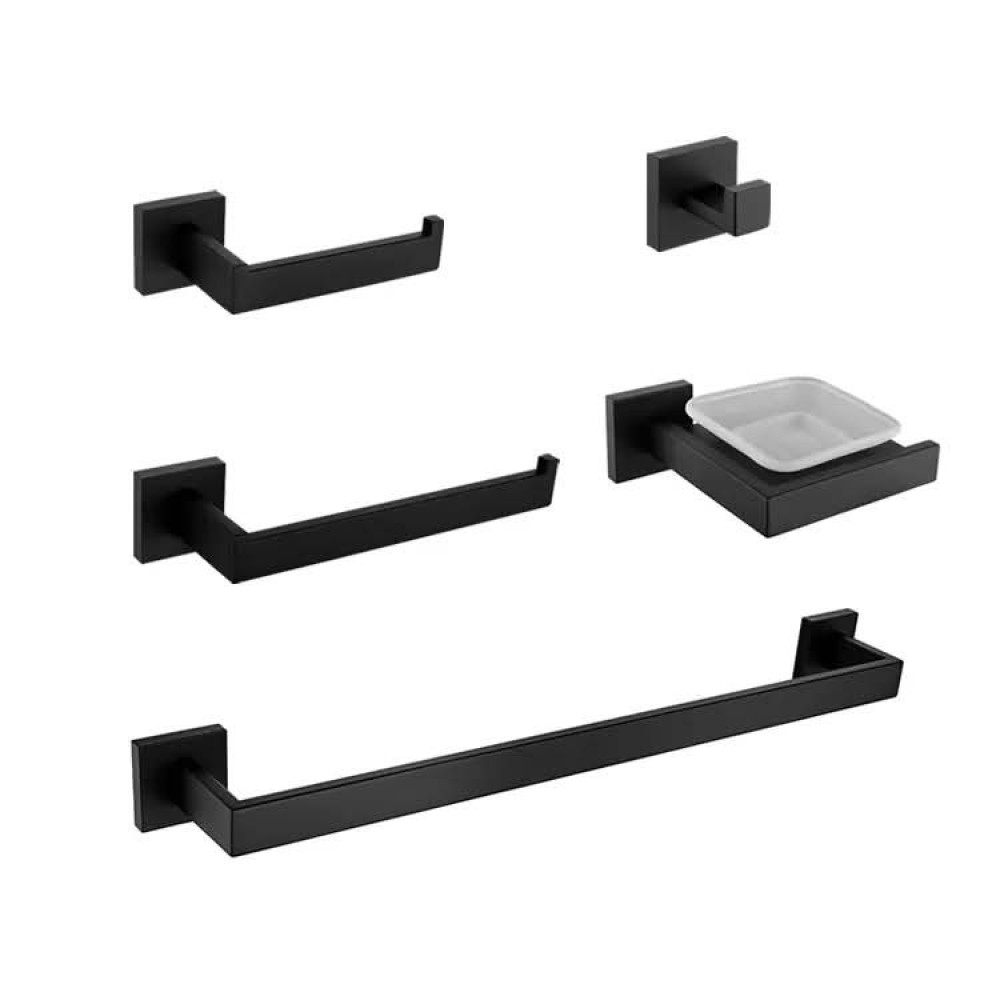 matte black stainless steel bathroom hardware accessory set