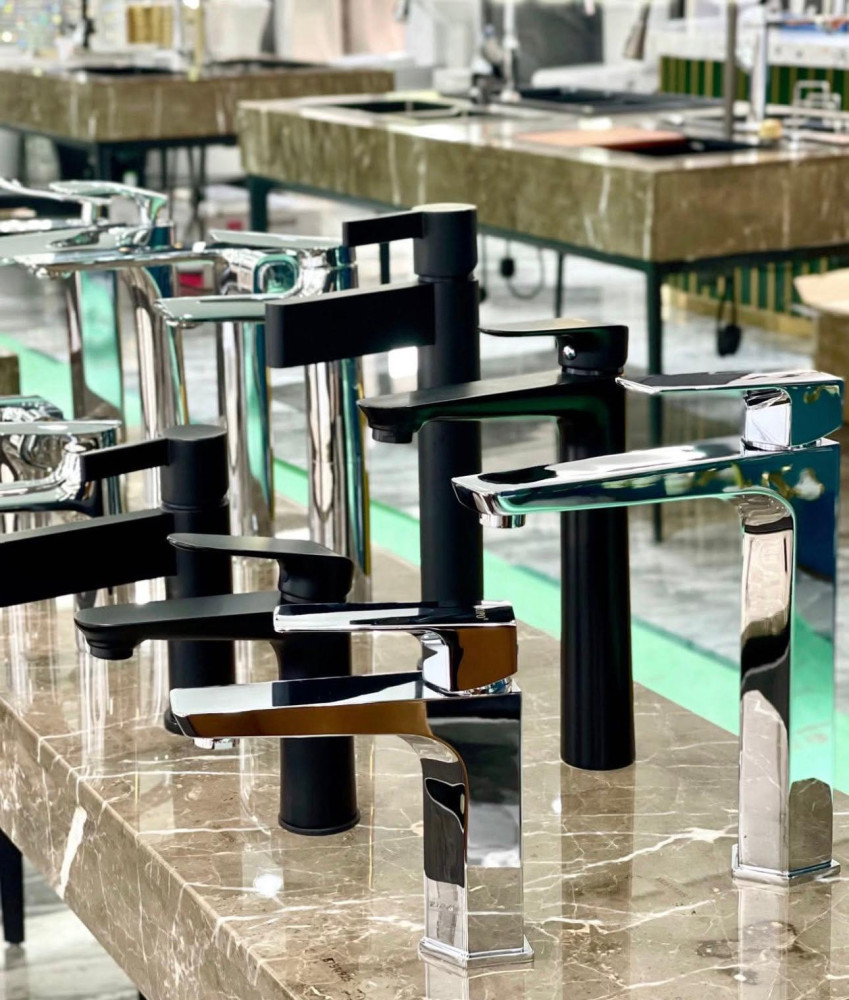 modern, tall basin mixer faucet