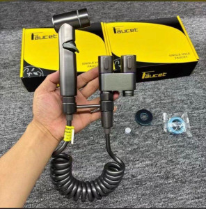 Stainless steel handheld toilet bidet sprayer set designed for personal hygiene and bathroom cleaning