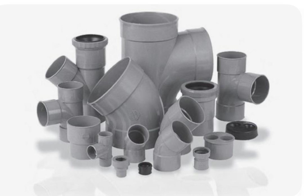 PVC pipe fittings used for plumbing, sewage and drainage systems