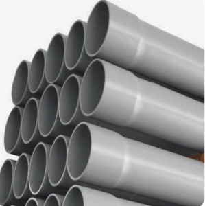 PVC pipes used for plumbing, drainage, or electrical conduit installations
