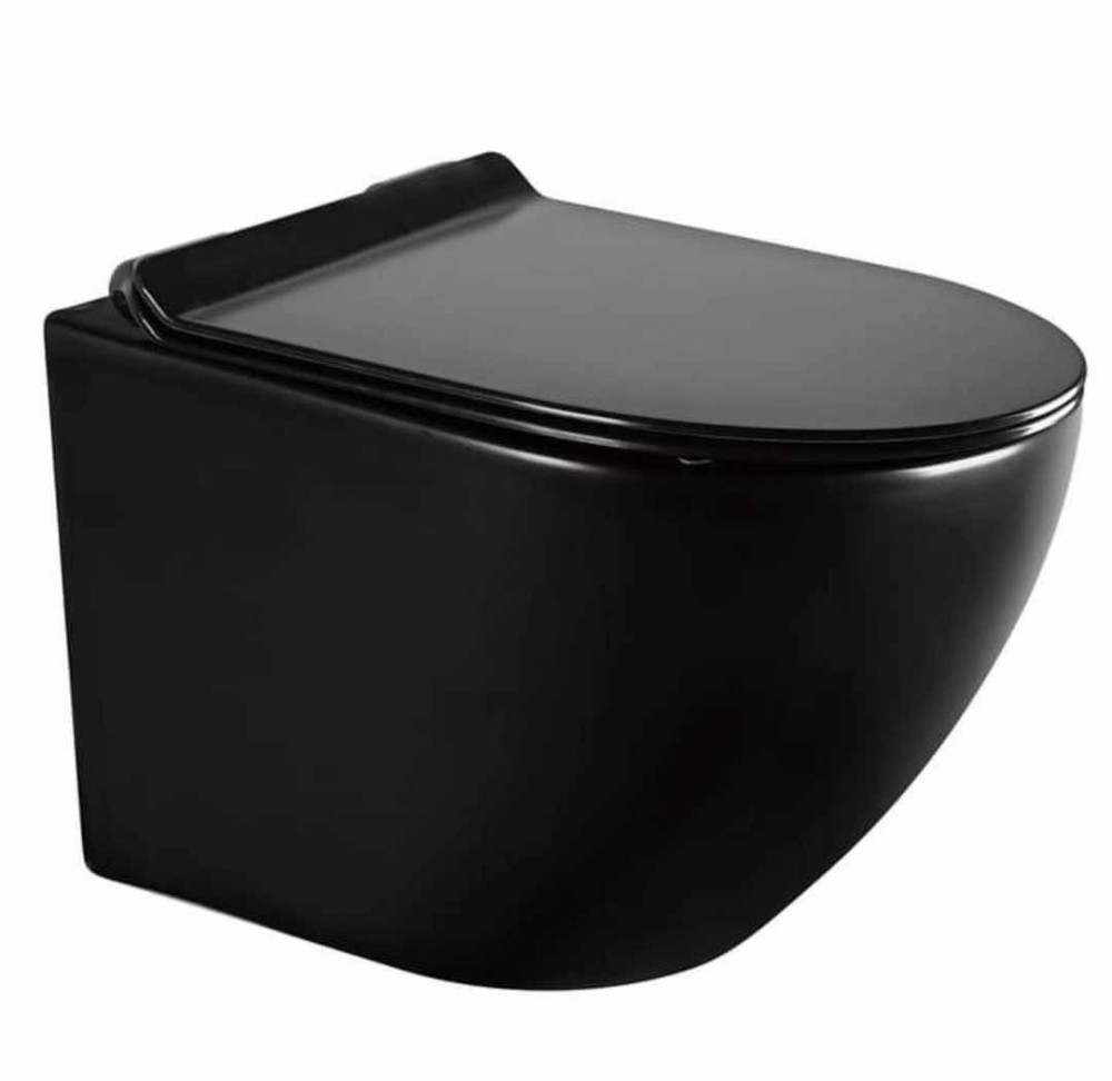 wall-hung toilet featuring a matte black finish