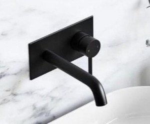 Brauer Black Carving wall-mounted basin mixer tap