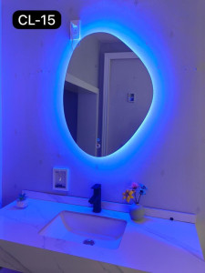 modern rectangular LED bathroom vanity mirror 