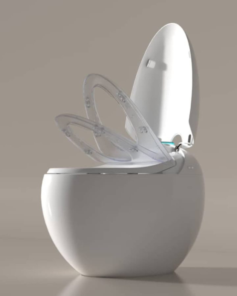 Smart Toilet, hich typically fatures bidet functions, heatedseats and automated lid operations