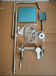 Stainless steel wall-mounted shower faucet system 