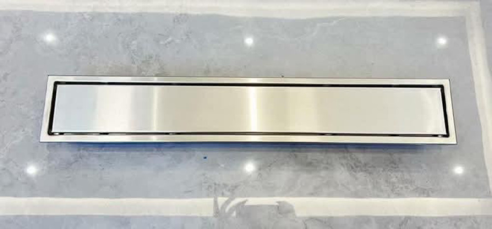 Kesmet Vertical Linear Shower Drain 90com Type KDF is a stainless steel drainage solution featuring a lower drain design