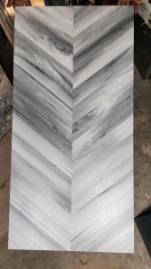 Chevron porcelain tile suitable for wall and floor installations