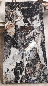 Polished slab super glossy ceramic tile often used for floors and walls