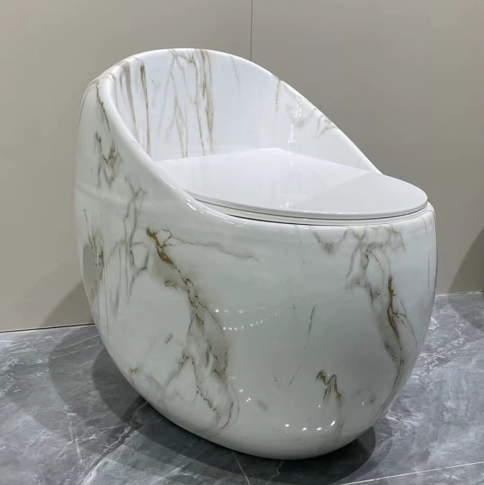 modern egg-shaped one-piece ceramic toilet 