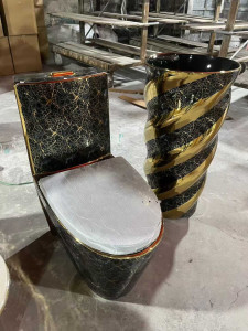 Faceted Metal side table by Caracole