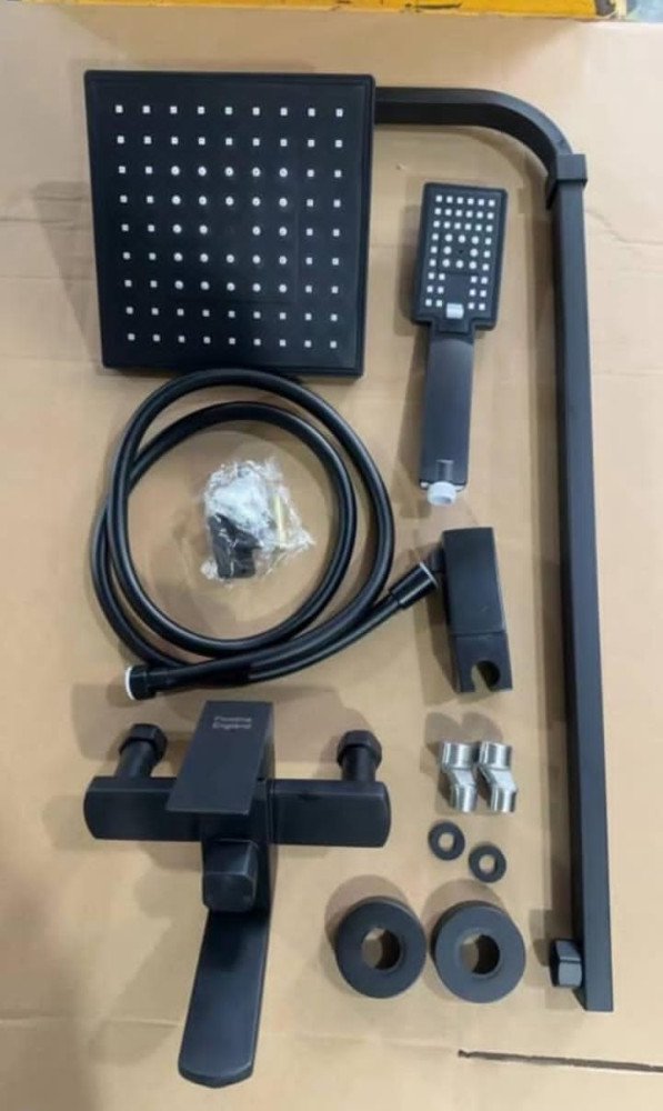 modern matte black shower system faucet set 