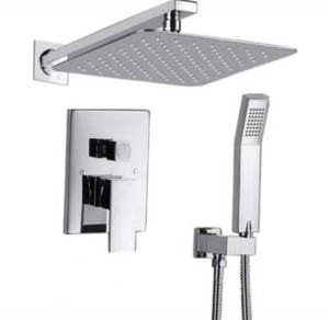 Treemme Hask series wall-mounted rain showerhead with a chrome finish