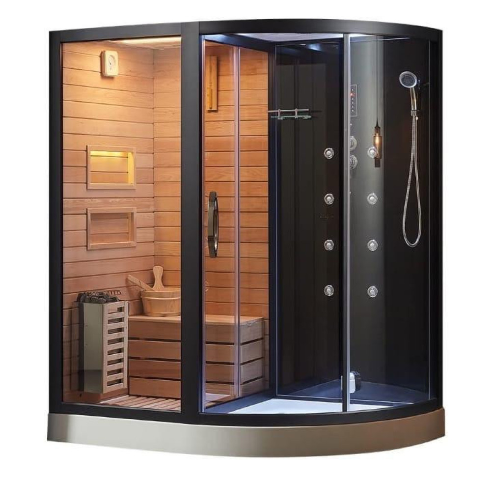 combined sauna and steam shower